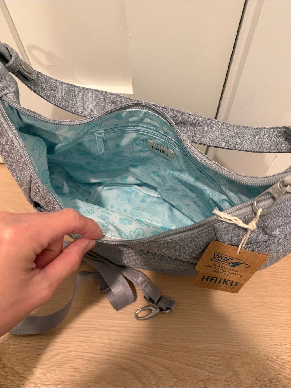 NWT Haiku Amble Hobo purse gray stone